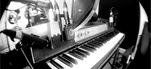 Recording set at Lodge studios, Surrey