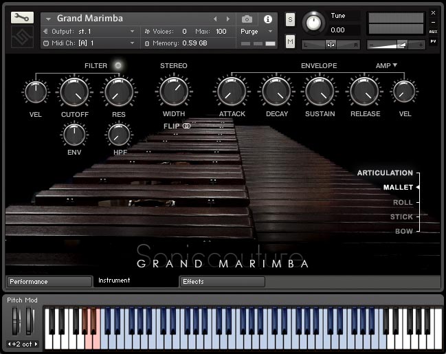 Grand Marimba Sampled Marimba Instrument For Kontakt Soniccouture