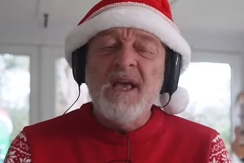 Guy M. In a Santa hat.