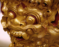 Ornate gamelan carving