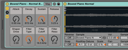 Bowed Piano Pack in Live 9
